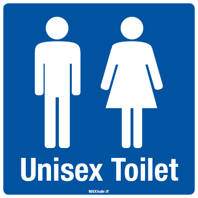 Sign, 180x180mm S/A –  Unisex Toilet (with pics)