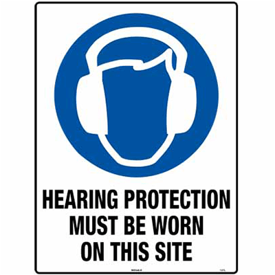 HEARING PROTECTION ON SITE SIGN