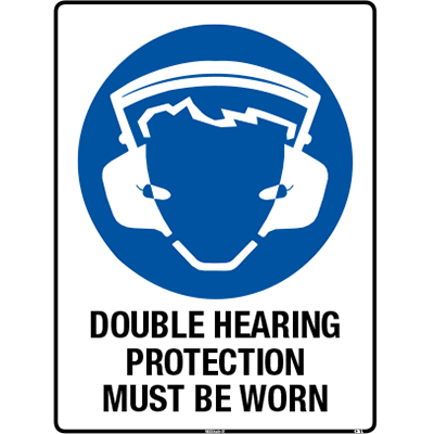 DOUBLE HEARING PROTECTION SIGN