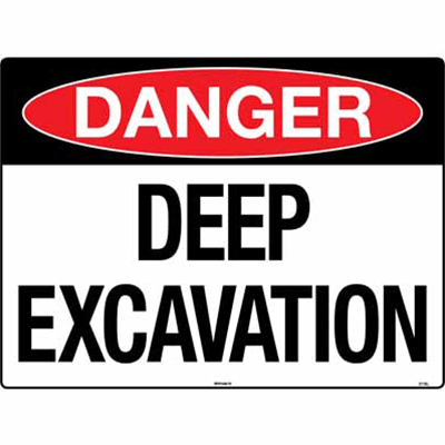 Sign, 600 x 450mm, Poly – Danger, Deep Excavation
