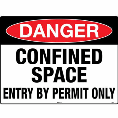 Sign, 300 x 225mm, Alucabond – Danger, Confined Space, Entry By Permit Only c/w Overlaminate