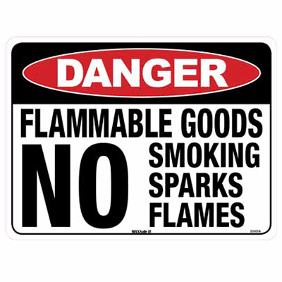 DANGER SIGN FLAMMABLE GOODS