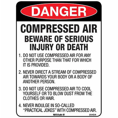 DANGER SIGN COMPRESSED AIR