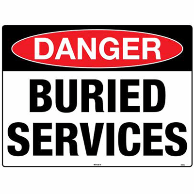 DANGER SIGN BURIED SERVICES