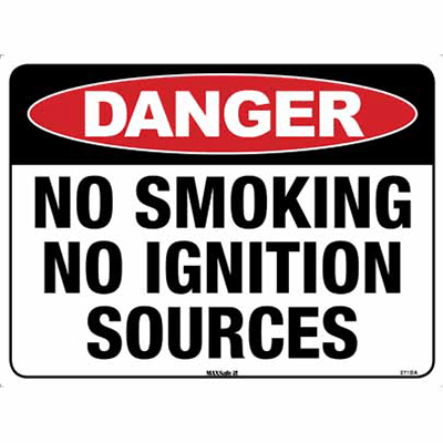 Sign, 300 x 225mm, Alucabond – Danger, No Smoking, No Ignition Sources c/w Overlaminate