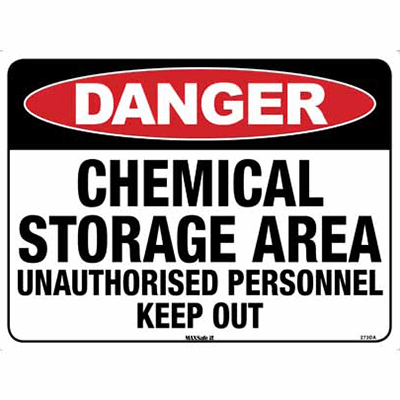 DANGER SIGN CHEMICAL STORAGE