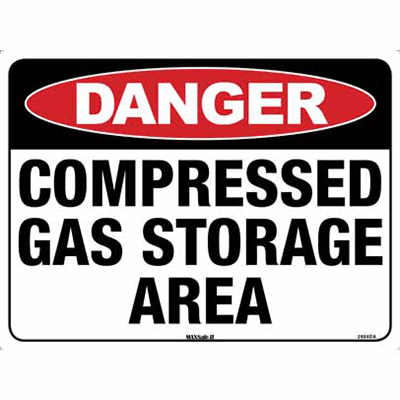 DANGER SIGN COMPRESSED GAS