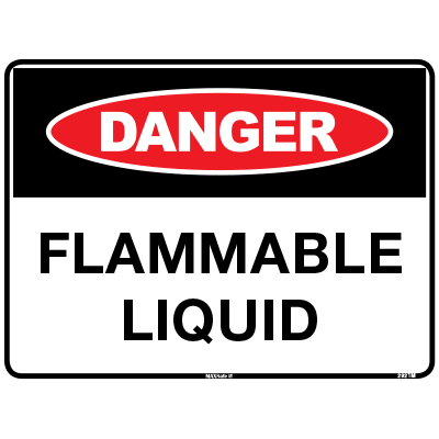 DANGER SIGN FLAMMABLE LIQUID