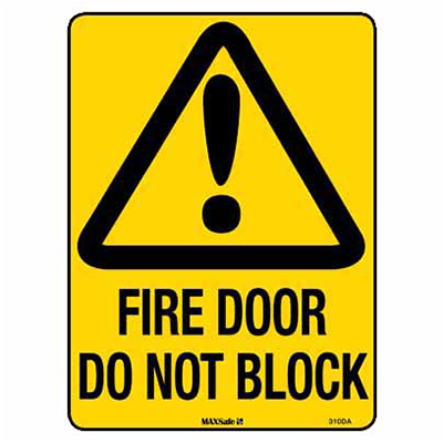 WARNING SIGN FIRE DOOR
