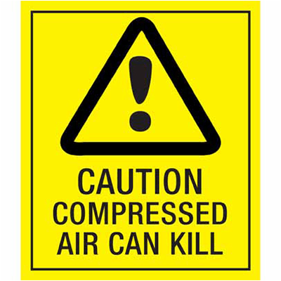 WARNING STICKER COMPRESSED AIR