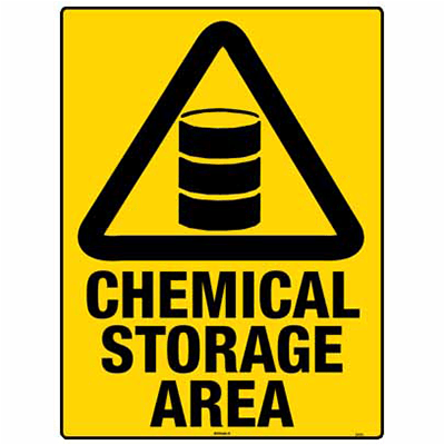 WARNING SIGN CHEMICAL STORAGE
