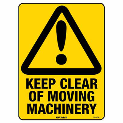 WARNING SIGN MOVING MACHINERY