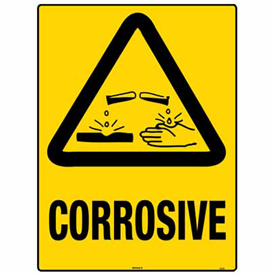 WARNING SIGN CORROSIVE