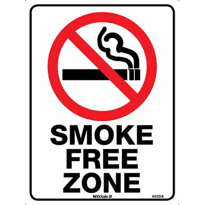 PROHIBITION SIGN SMOKE FREE ZONE