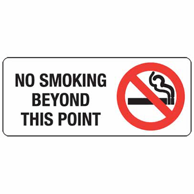 Sign, 450 x 200mm, Alucabond – No Smoking Beyond This Point c/w Overlaminate