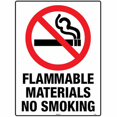 PROHIBITION SIGN FLAMMABLE MATERIALS