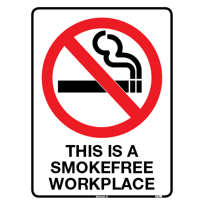 PROHIBITION SIGN SMOKEFREE WORKPLACE