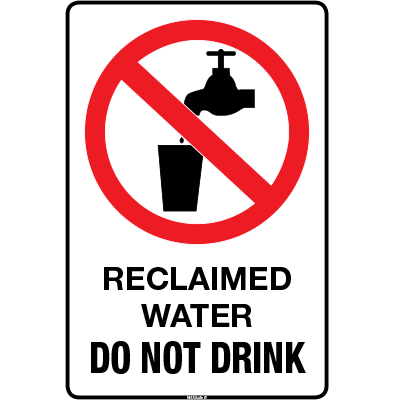 PROHIBITION STICKER RECLAIMED WATER