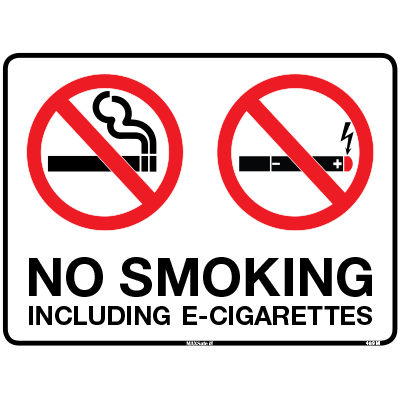 PROHIBITION SIGN NO SMOKING OR E-CIGS