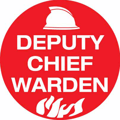 50mm Disc-Self Adhesive-Sheet of 12-Deputy Chief Warden Pictogram