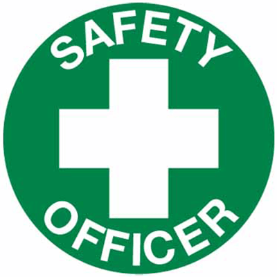 50mm Disc-Self Adhesive-Sheet of 12-Safety Officer Pictogram
