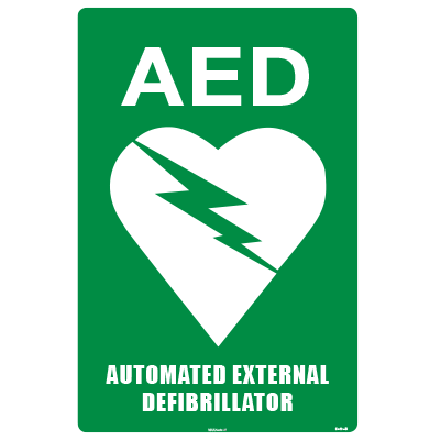 Sign, 450  x300mm, Alucabond – AED Automated External Defibrillator c/w Overlaminate