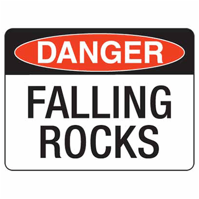 FALLING ROCKS SIGN
