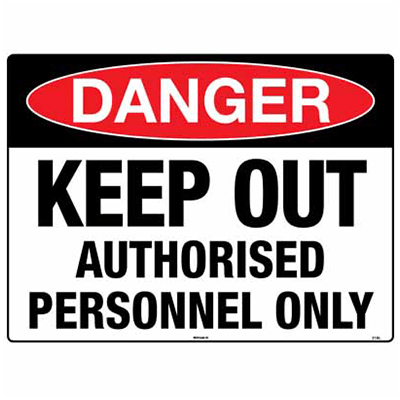 KEEP OUT APO SIGN