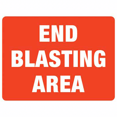 END BLASTING AREA SIGN