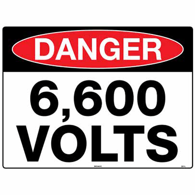 6600 VOLTS SIGN
