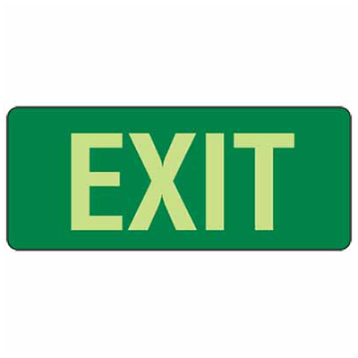 Sign, 350 x 145mm, Luminous, Sticker – Exit