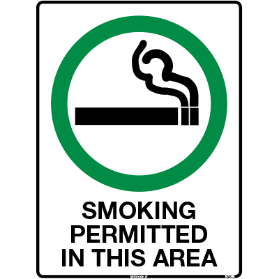 PROHIBITION SIGN SMOKING PERMITTED