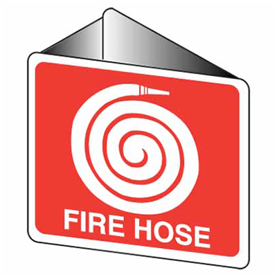 Sign, 225 x 225mm, Poly, Off Wall  – Fire Hose