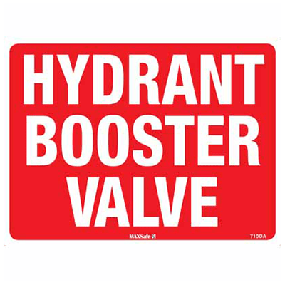 HYDRANT BOOSTER VALVE SIGN