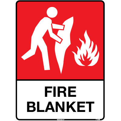 Sign, 300 x 225mm Metal – Fire Blanket with Picto c/w Overlaminate