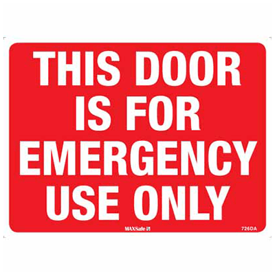 EMERGENCY DOOR SIGN