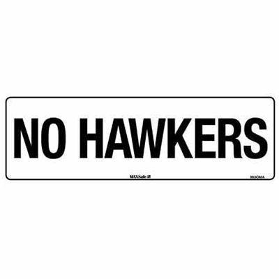 NO HAWKERS SIGN