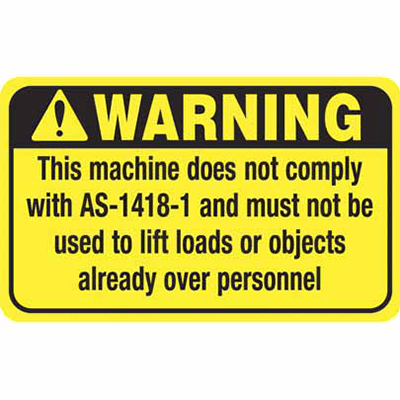 WARNING STICKER THIS MACHINE DOES NOT COMPLY