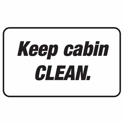 SAFETY STICKER KEEP CABIN CLEAN
