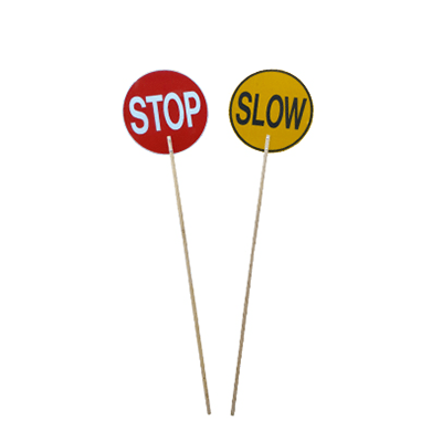 Stop/Slow Baton, Class 1 Reflective – 600mm – Wooden Handle – 1.8m Under Sign to Conform With Australian Standards