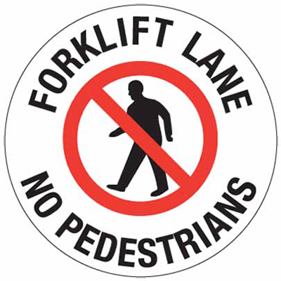 Floor Graphics, 400mm, Anti-Slip Adhesive – Forklift Lane, No Pedestrians