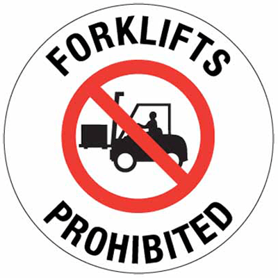Floor Graphics, 400mm, Anti-Slip Adhesive – Forklift Prohibited