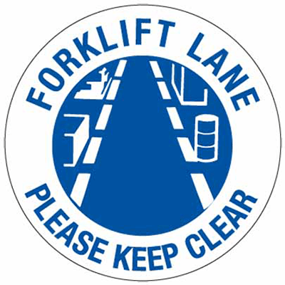 Floor Graphics, 400mm, Anti-Slip Adhesive – Forklift Lane, Please Keep Clear