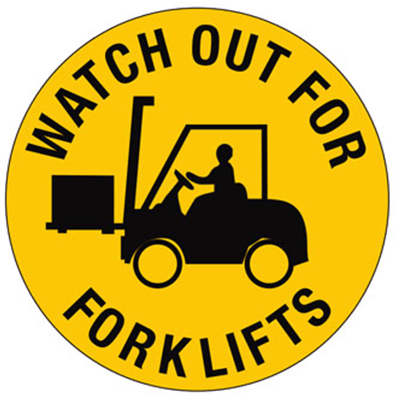 Floor Graphics, 400mm, Anti-Slip Adhesive – Watch Out For Forklifts