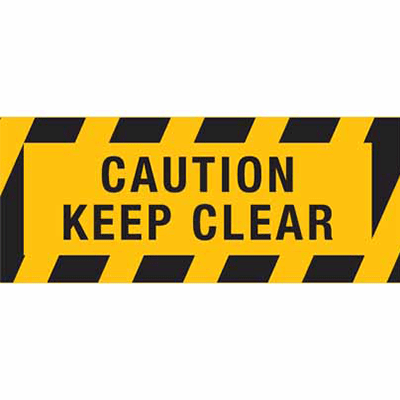 Floor Graphics, 450x180mm, Anti -Slip Adhesive – Caution, Keep Clear