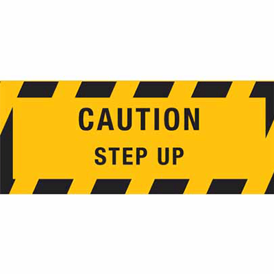 Floor Graphics, 450 x 180mm, Anti-slip Adhesive – Caution, Step Up