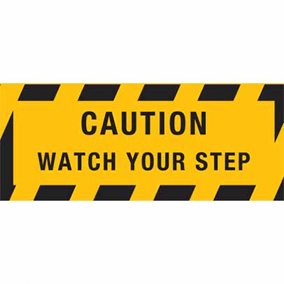 Floor Graphics, 450x180mm, Anti -Slip Adhesive – Caution Watch Your Step