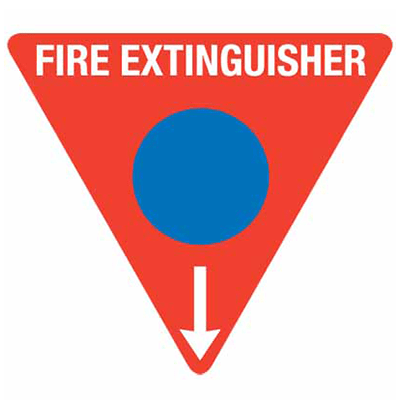Sign, 350mm, Poly, Triangle – Fire Extinguisher Marker – Foam (Blue)