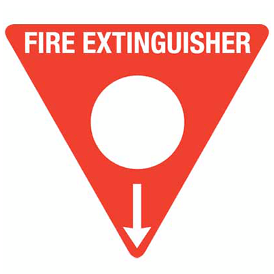 Sign, 350mm, Poly, Triangle – Fire Extinguisher Marker – Powder ABE (White)
