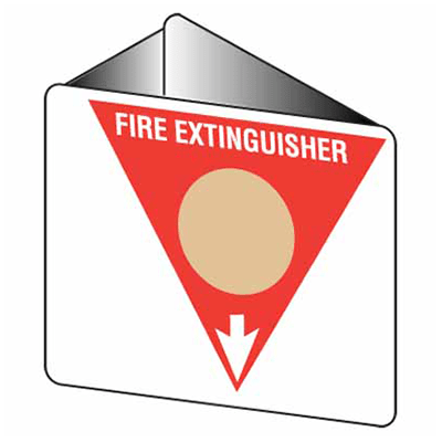 Sign, 225 x 225mm, Poly, Off Wall – Fire Extinguisher Marker – Wet Chemical (Gold)